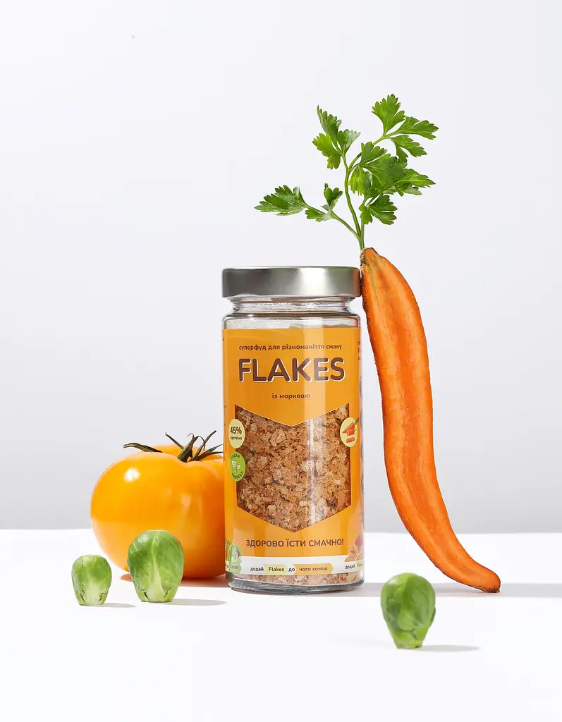 Пластівці дріжджові неактивні Flakes з морквою 80 г - фото 2