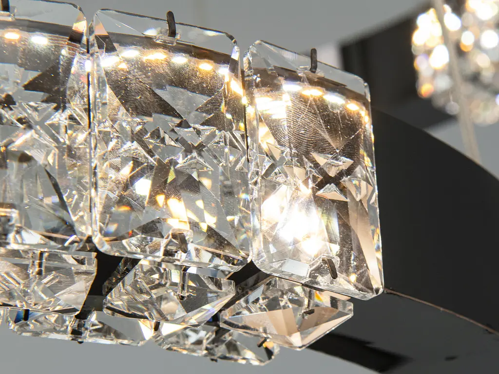 Підвісна LED люстра Diasha 7968/600+400BHR 2 кільця чорний хром 54 Вт - фото 5