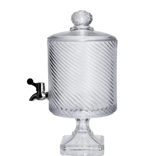 Лимонадница с краном на подставке стеклянная 4.5 л 39 см. Прозрачный Yiwu HP-19-3045-8 - фото 4