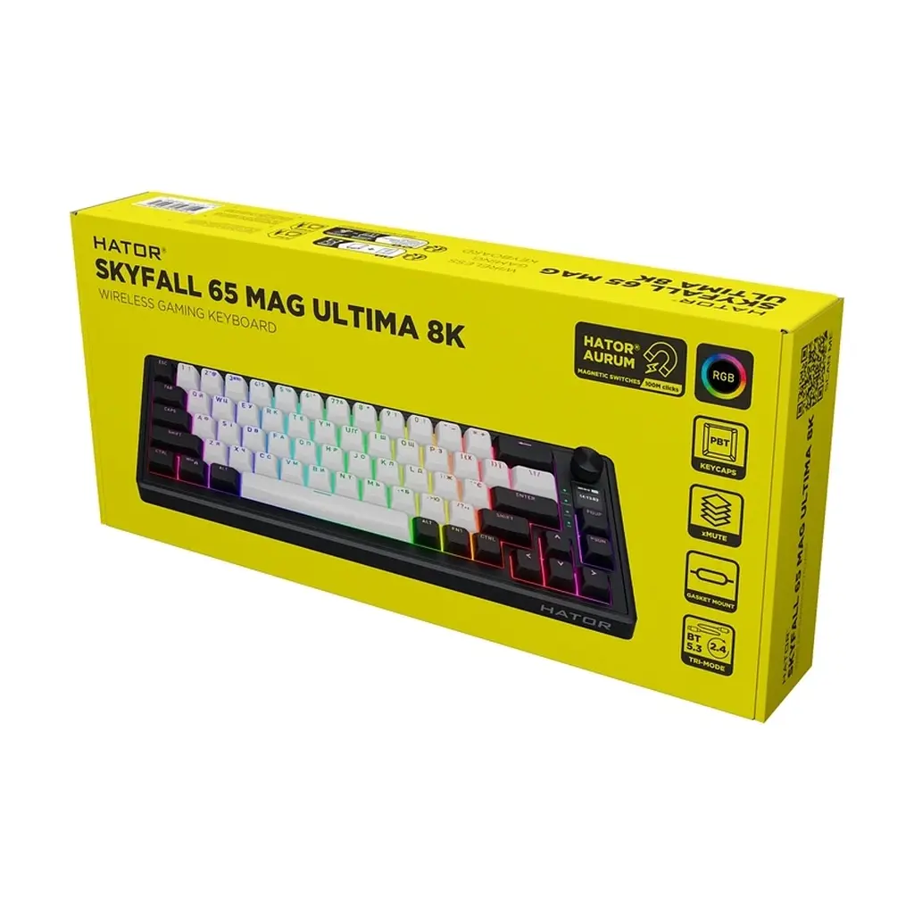 Клавіатура Hator Skyfall 65 MAG Ultima 8K Wireless/Bluetooth/USB UA Black/White (HTK3860UA) - фото 7