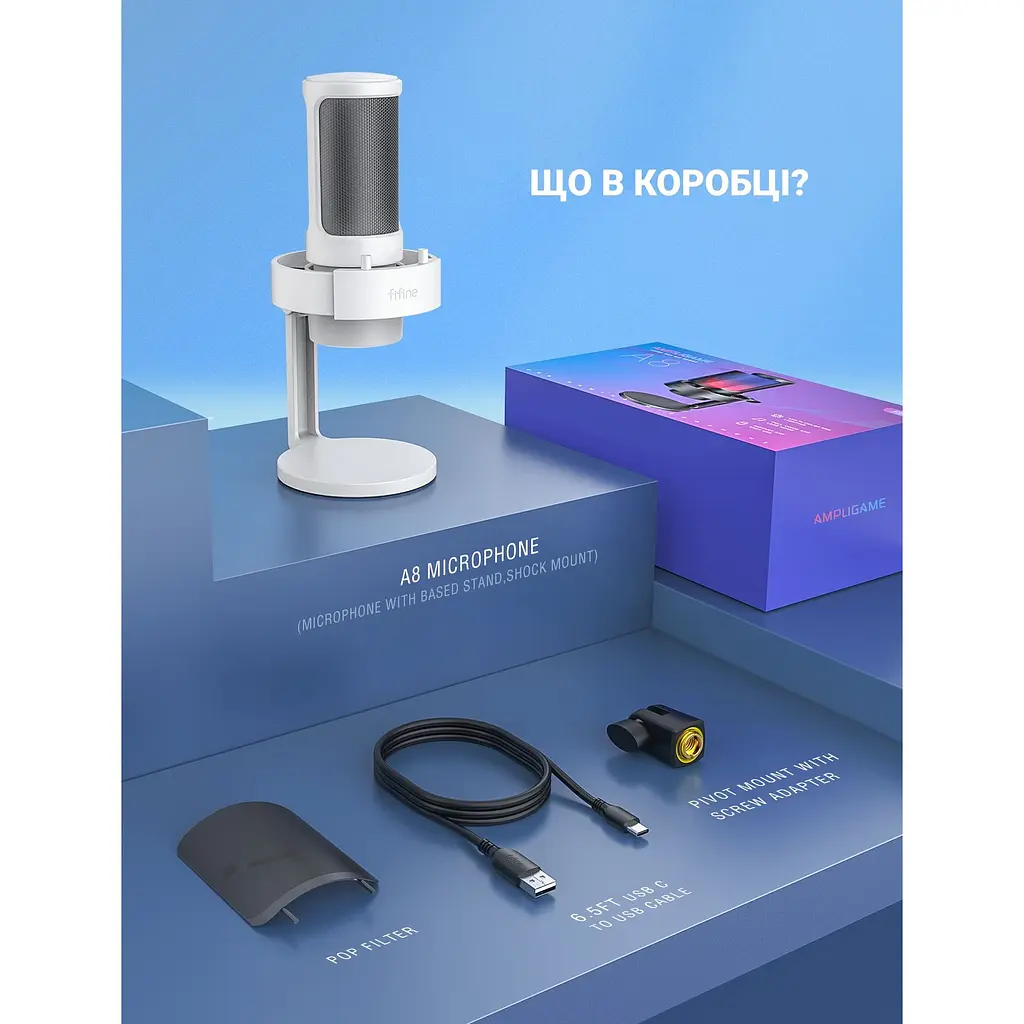 Мікрофон Fifine USB (A8W) - фото 8