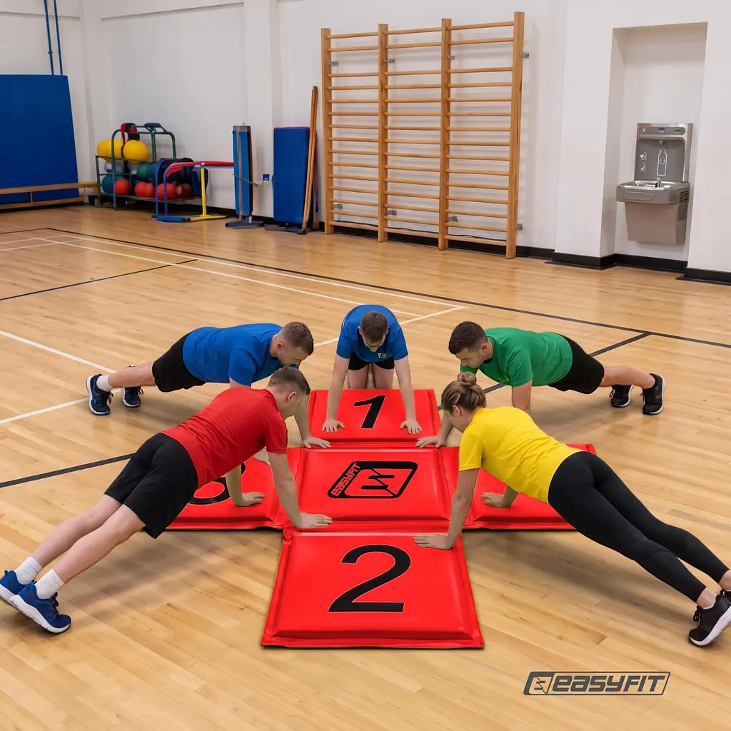 Крос-мат для стрибків EasyFit спортивний складаний (червоний) - фото 13
