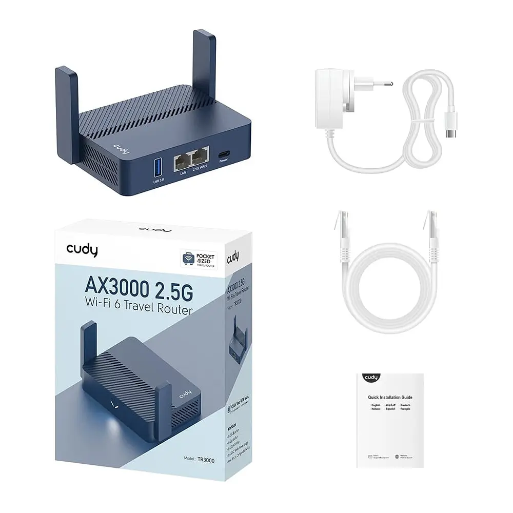 WiFi 6 Mesh-маршрутизатор Cudy TR3000 дводіапазонний гігабітний портативний AX3000 (73-00586) - фото 4