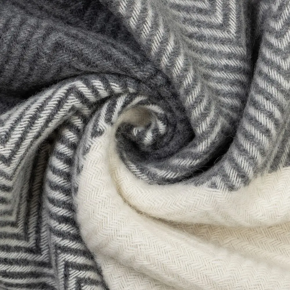 Плед Love You меринос клітинка 140х200 см сірий (4502) - фото 3