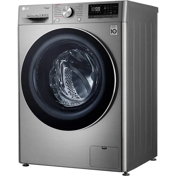 Стиральная машина LG с фронтальной загрузкой F4V7VW9T, 9кг, 1400, A+++, Пар, глубина 56см, Дисплей, Инвертор, Серебристый (F4V7VW9T) - фото 6