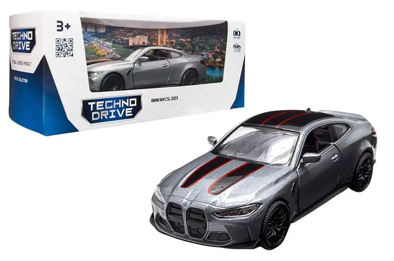 Іграшкова легкова машинка BMW M4 CSL 2023 TechnoDrive 250436U сірий колір