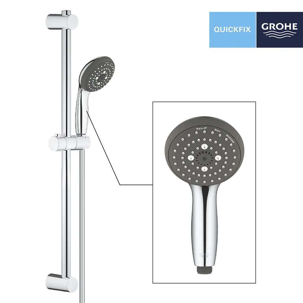 Душовий гарнітур Grohe QuickFix Vitalio Start 100 26032000, Хром - фото 3