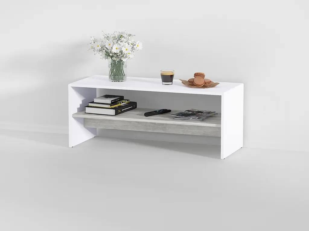 Стіл журнальний Moreli Forte Mats Бетон / Білий (id27-0000-80-beton-white) - фото 2