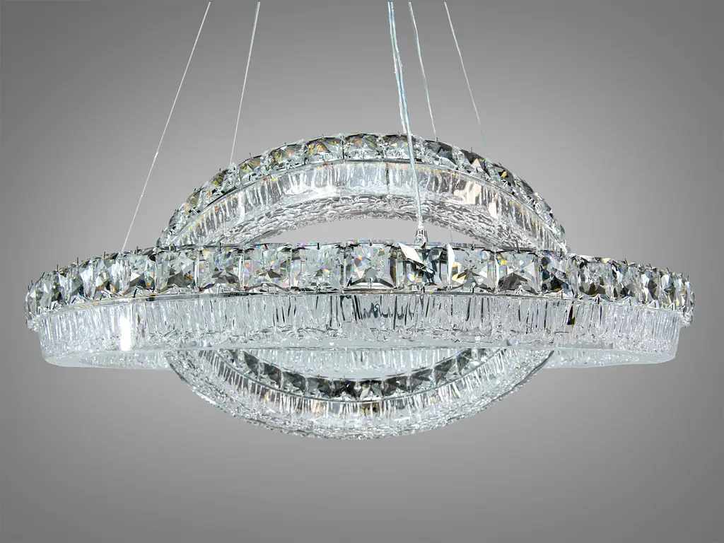 Підвісна LED-люстра Diasha MD6027/600+400HR для вітальні, спальні та кухні, 152 W, пульт, 61 см, 13-20m2 - фото 4
