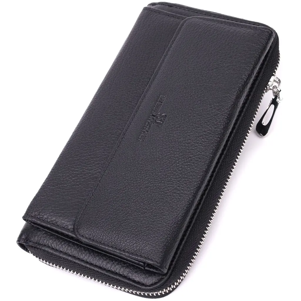 Функціональний гаманець-клатч унісекс з натуральної шкіри ST Leather 22529 чорний - фото 5