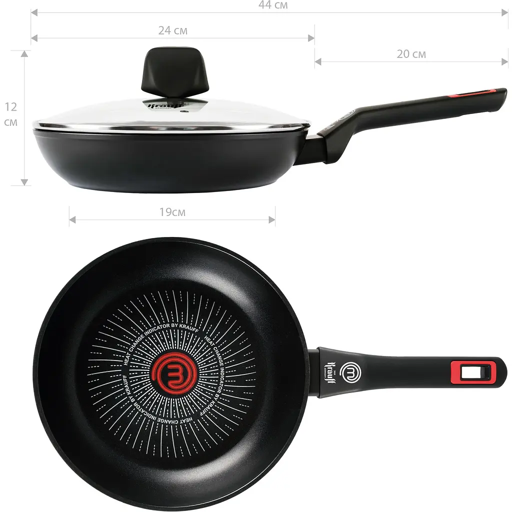 Сковорода Krauff MasterChef алюмінієва з кришкою Ø24 см (25-45-293) - фото 10