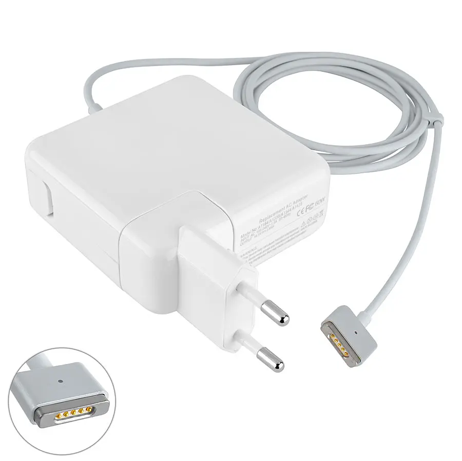 Блок живлення для ноутбука Apple MagSafe2 16.5V, 3.65A, 60W, White, Т-подібний роз'єм MagSafe2, з євро-адаптером - фото 2