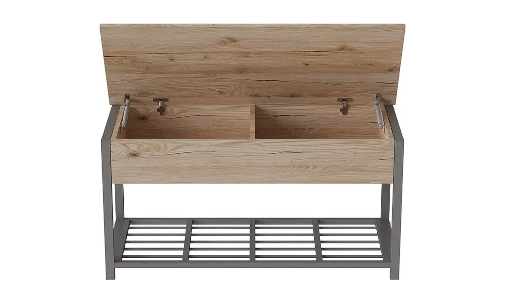 Банкетка с ящиком Ferrum-decor Дрейк 1 550x1000x400 металл Серый ДСП Дуб Сан-Марино 16 мм (FRD-103060) - фото 2