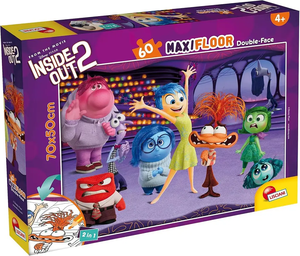 Пазли 2в1 Думками навиворіт 2 Lisciani Disney Inside Out 2 двосторонні 60 елементів 70 × 50 см (SKU-342)