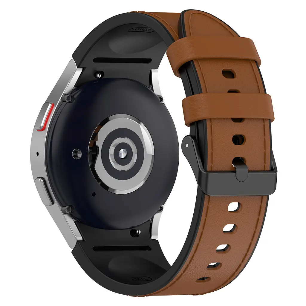Ремінець шкіра-силікон BeWatch Samsung Galaxy Watch 4/5/6 20 мм Коричневий (1gw0104) - фото 2