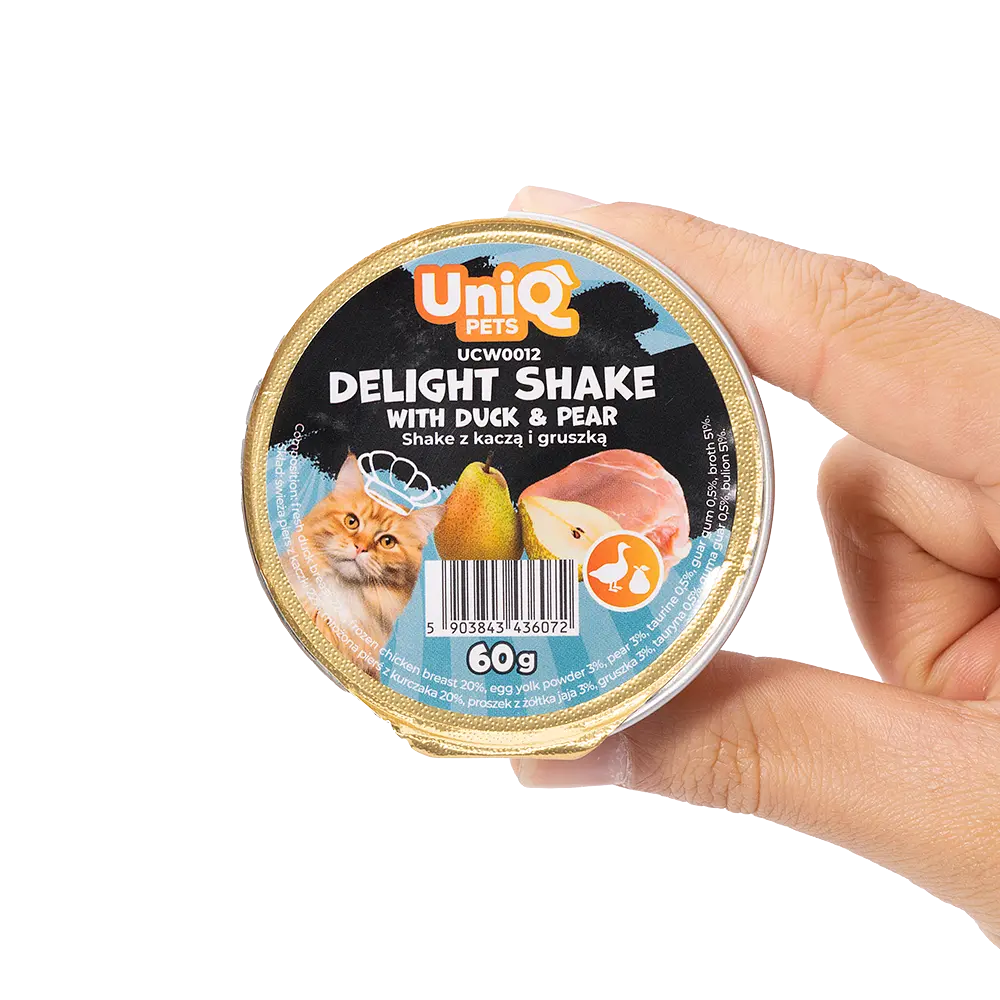 Кремовий вологий корм для кішок UNIQ PETS CAT WET FOOD DELIGHT SHAKE з качкою та грушею, 60 г - фото 9