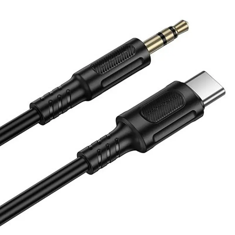 Аудіо кабель Aux Borofone BL25B Nice (Type-C to AUX 3.5mm) (1m) Black - фото 2
