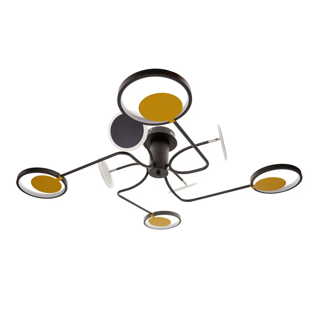 Люстра потолочная Brille в спальню LED 50W WW+NW+CW BK (BR-01 657C/8) - фото 2
