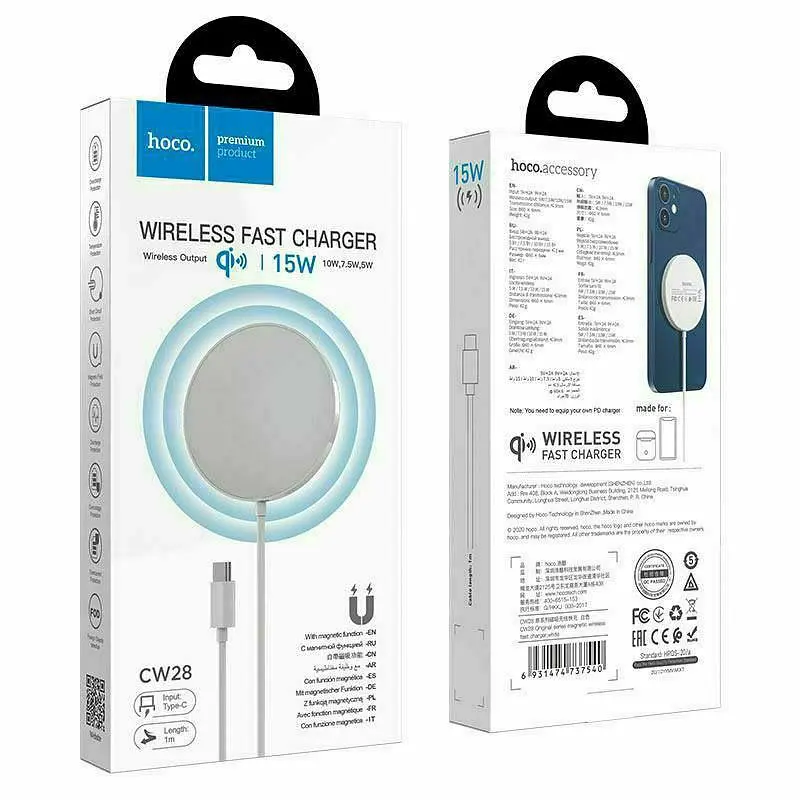 Беспроводное ЗУ HOCO CW28 magnetic wireless fast charger MagSafe 15W - фото 2