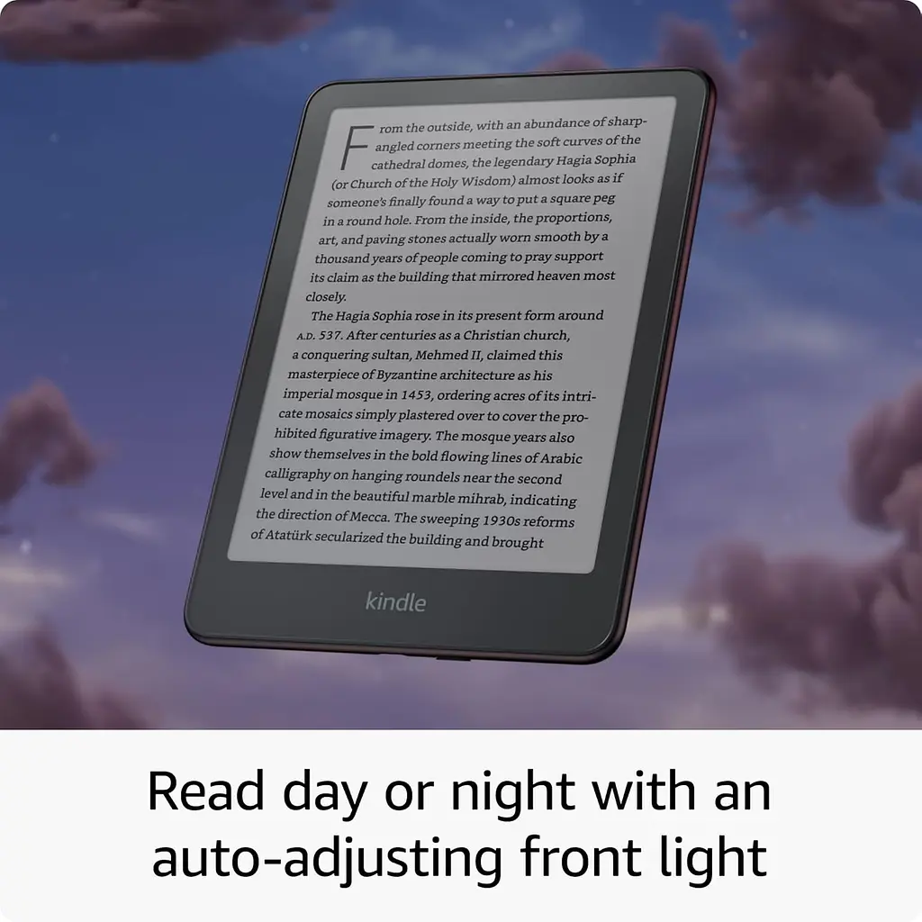 Електронна книга Kindle Paperwhite 12th Gen 2024 Signature Edition Metallic Black, 32GB, 7 E Ink Carta, HD-екран, покриття антивідблиску, підсвічування, сенсорний екран, Bluetooth/Wi-Fi, захист від вологи, 300 dpi, чорна - фото 5