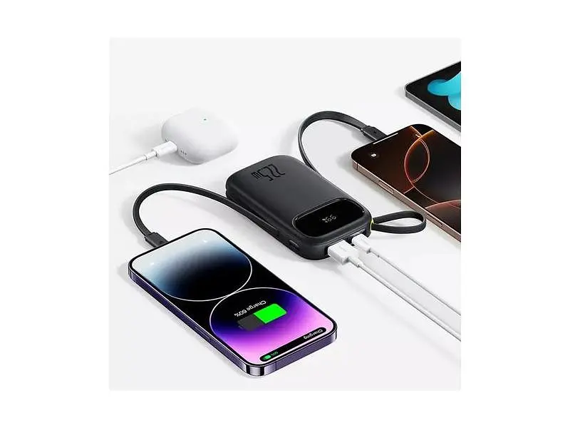 Зовнішній акумулятор (Power Bank) BASEUS EnerFill FC31 Dual-Cable 10000mAh 22.5W PPQD3-1022D Black - фото 3