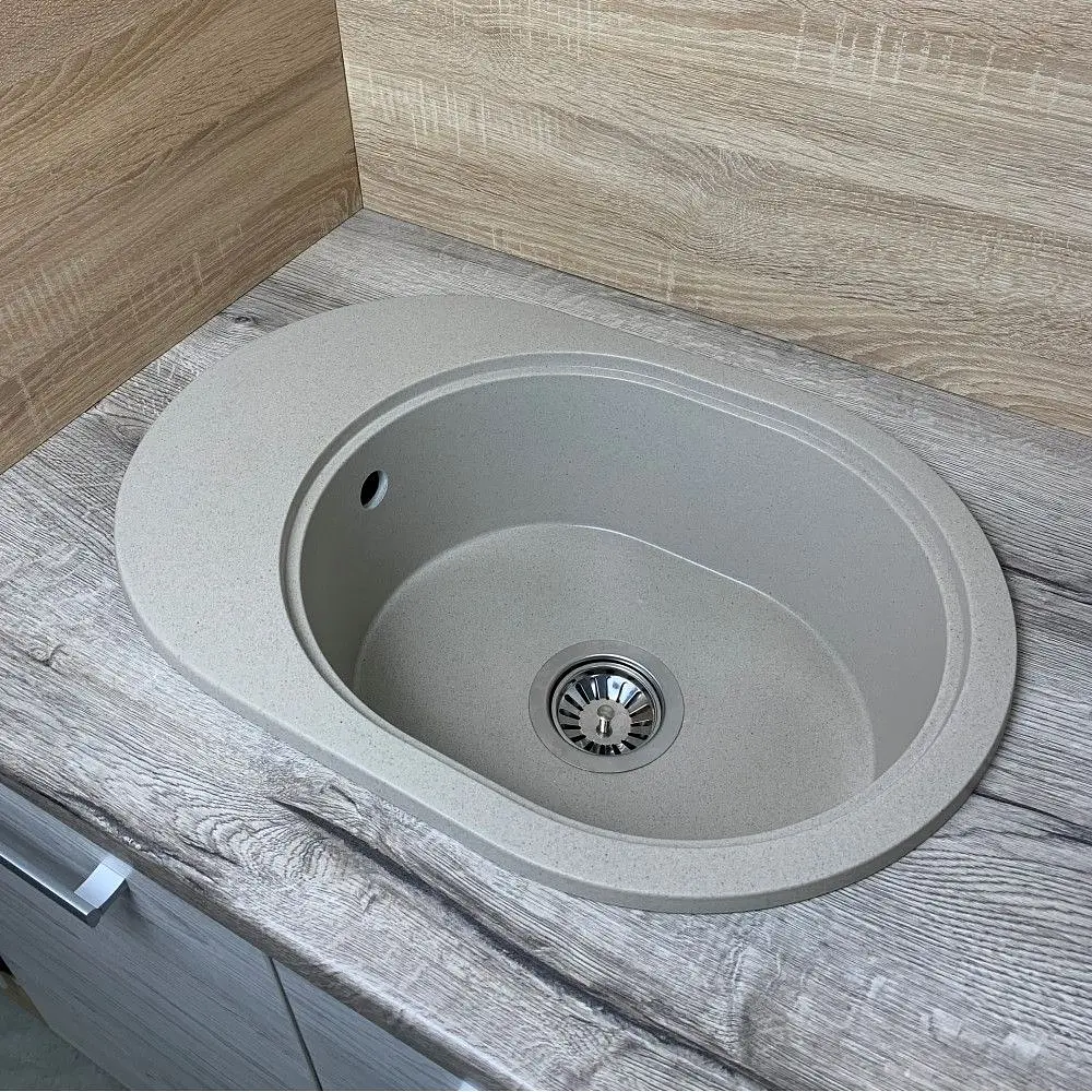 Кухонна мийка Adamant OVALE сахара 610x420x180 мм, з крилом 61 см - фото 3