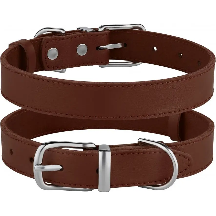 Ошейник для собак BronzeDog Barksi Classic кожаный XL 43-56х3 см коричневый - фото 3