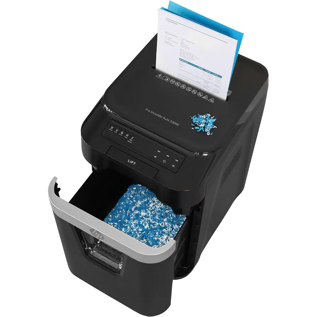 Шредер HP Pro Shredder Auto 200MC Black (2821) [166226] - фото 5