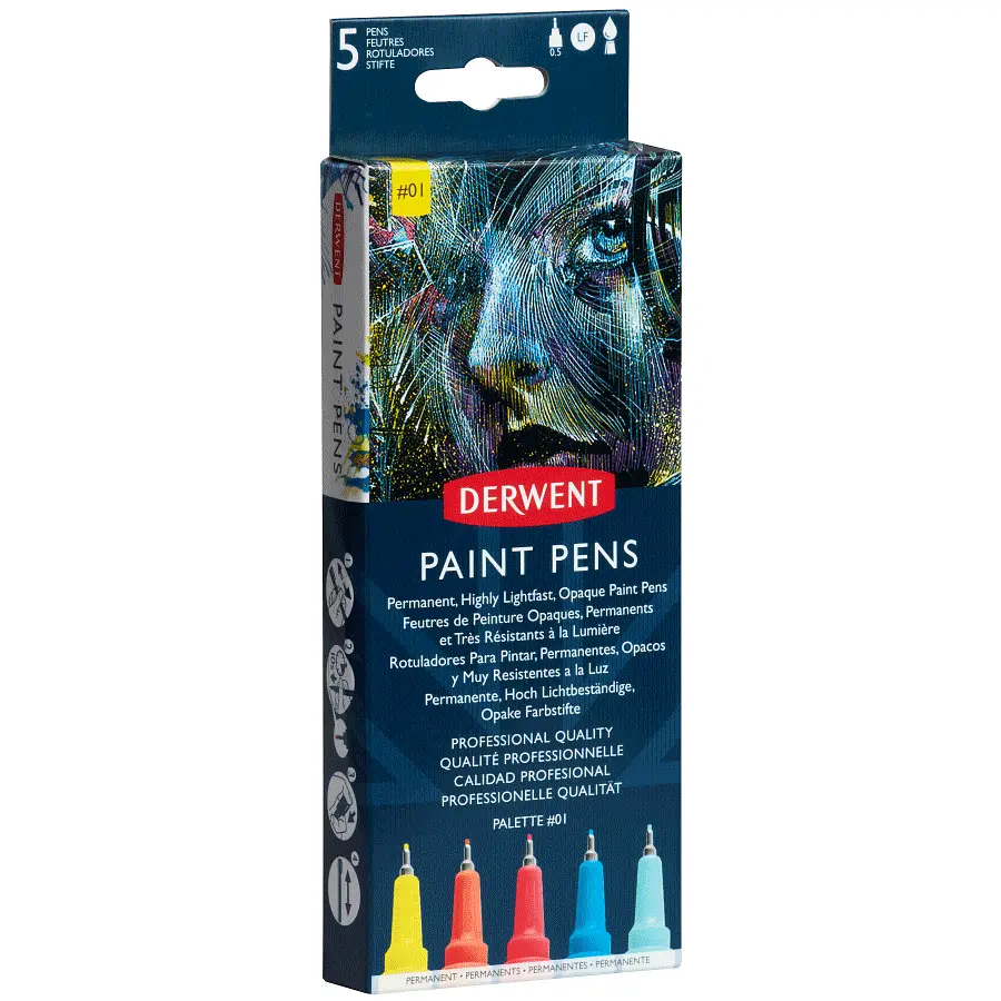 Набір кольорових ручок Derwent Paint Pen Palette №1 5 шт.   - фото 2