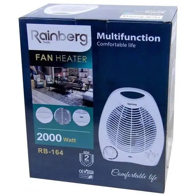 Тепловентилятор Rainberg RB-164 побутовий обігрівач дуйчик 2000 Вт - фото 3