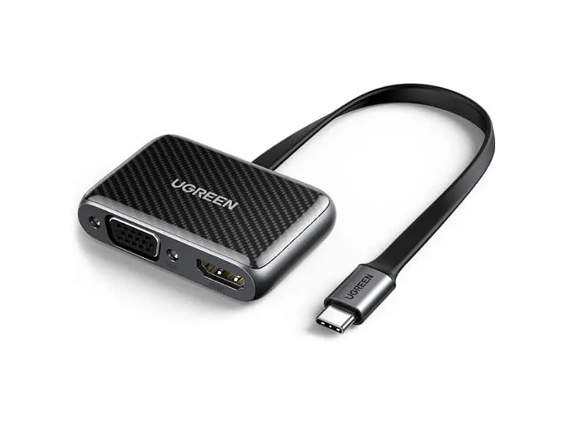 Мультипортовий адаптер UGREEN CM303 USB-C to HDMI / VGA Black (70549)