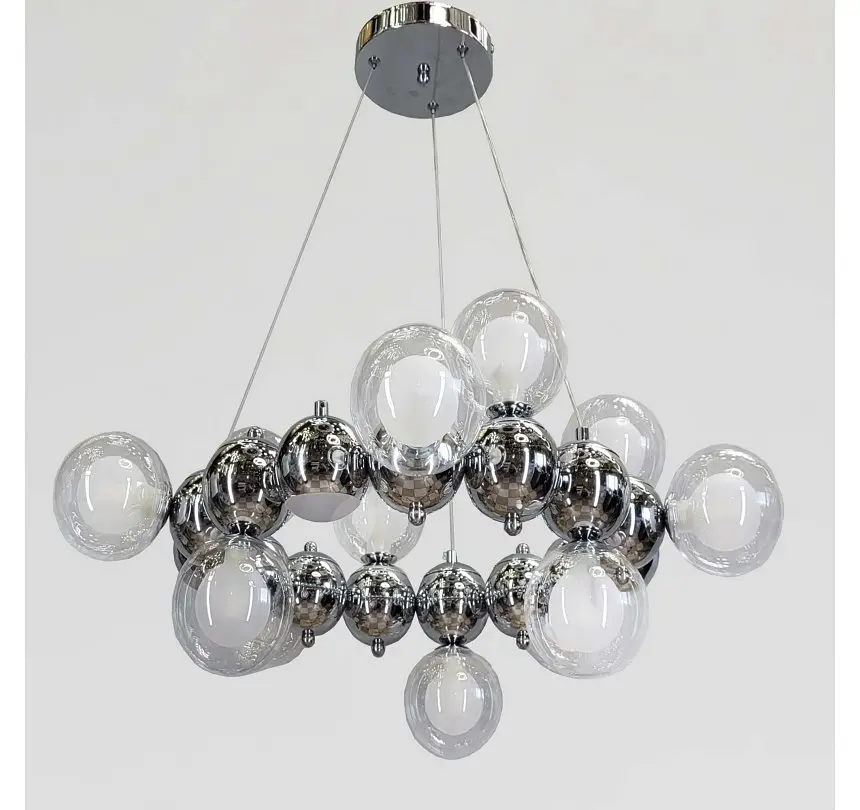 Велика дизайнерська люстра Artlight 1117/15 з 15 скляними плафонами-кулями та LED-підсвічуванням - фото 2
