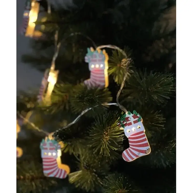 Гірлянда Chomik Шкарпетка новорічна 1.65 м 10 LED Теплий білий (5900779854093) - фото 4