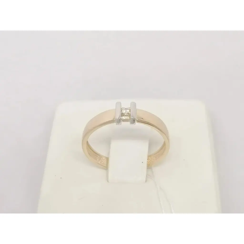 Золотые кольца Столичная Ювелирная Фабрика с фианитом. 141072КБ 16,5 - фото 3