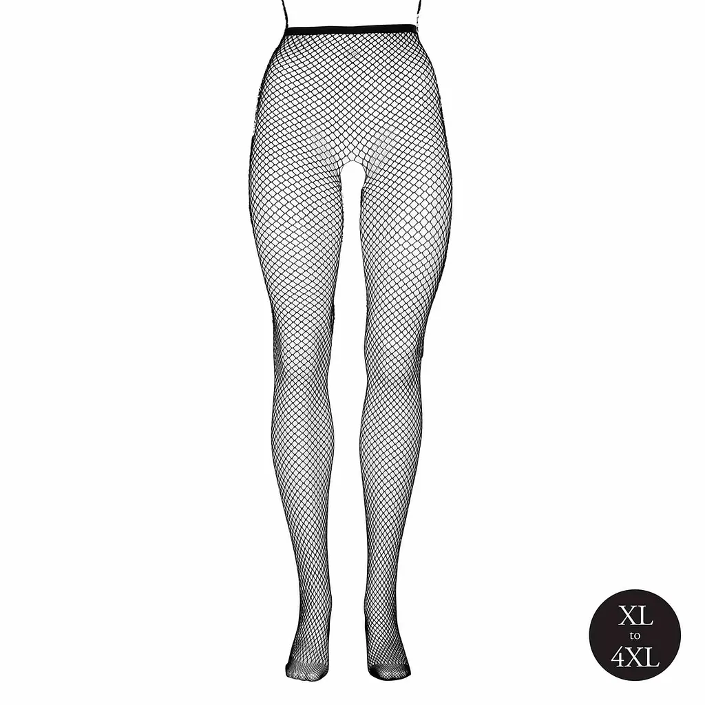 Колготки Le Désir with small fishnet structure, XL-4XL (чорний) - фото 7