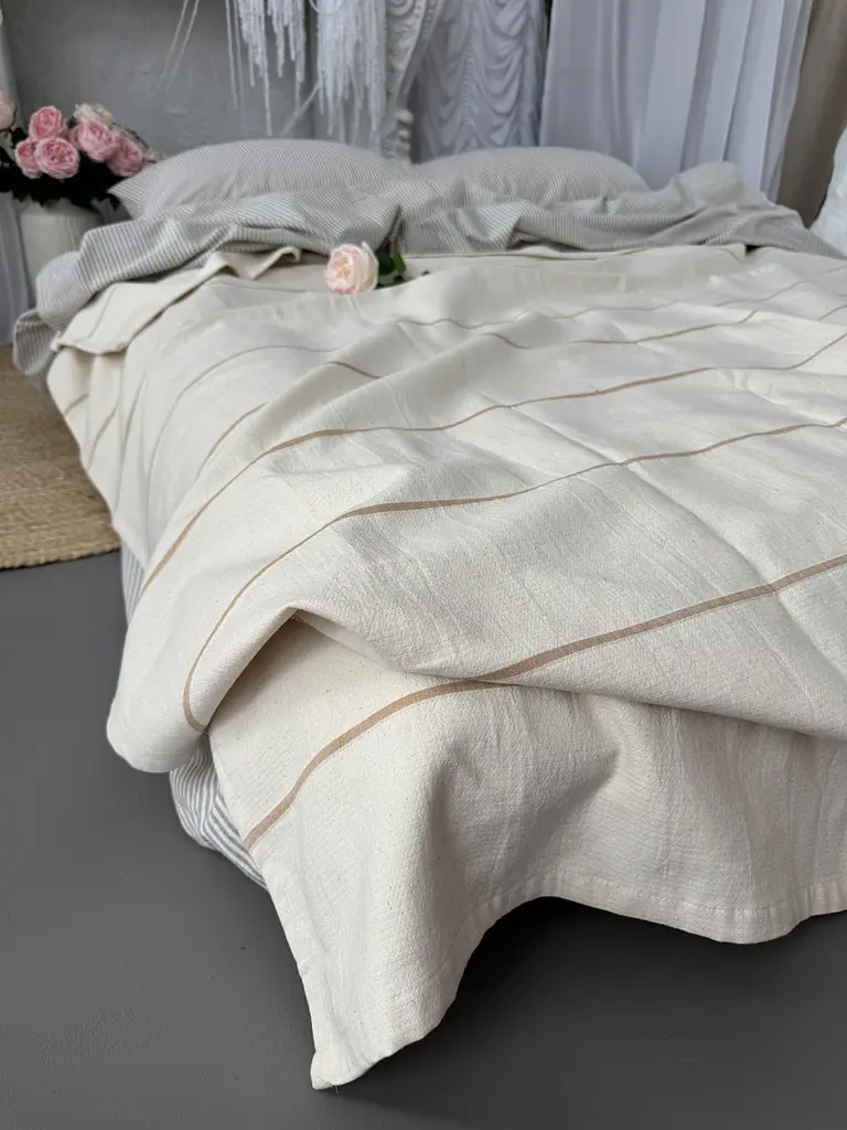 Покривало Zeintex Eco Linen бежеве 200х230 см - фото 6
