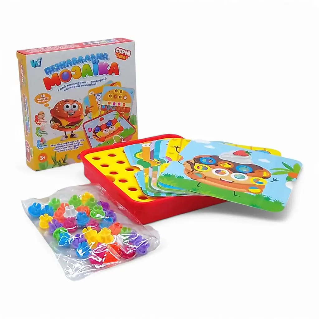 Пізнавальна мозаїка 32577 WToys "Їжа", 38 елементів, 12 карток, в коробці (6945717415355) - фото 3