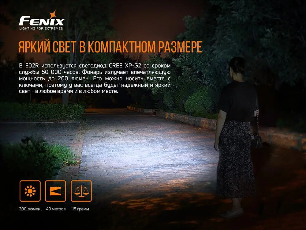 Ліхтар ручний Fenix E02R синій - фото 4
