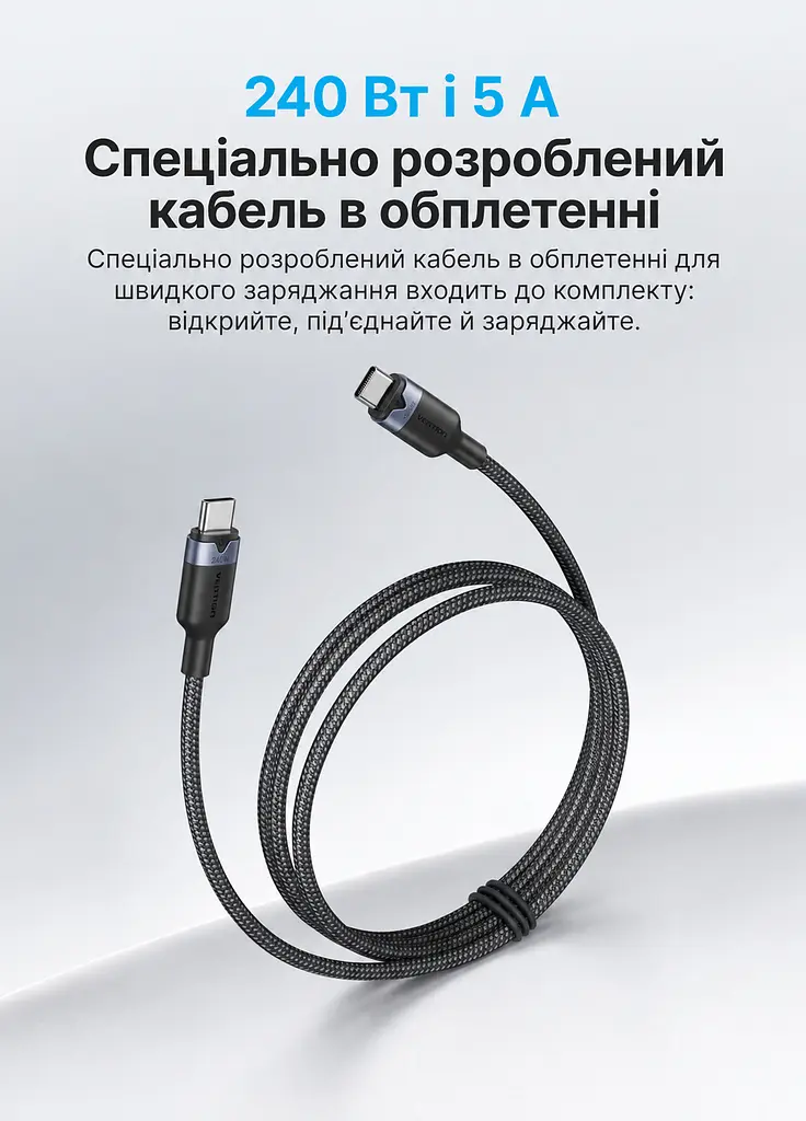 Мережевий GaN зарядний пристрій Vention Dash Pro загальною потужністю до 140 Вт 3 USB-C + 1 USB-A з TFT-дисплеєм сірий (TZ-FCOH0-EU) - фото 4