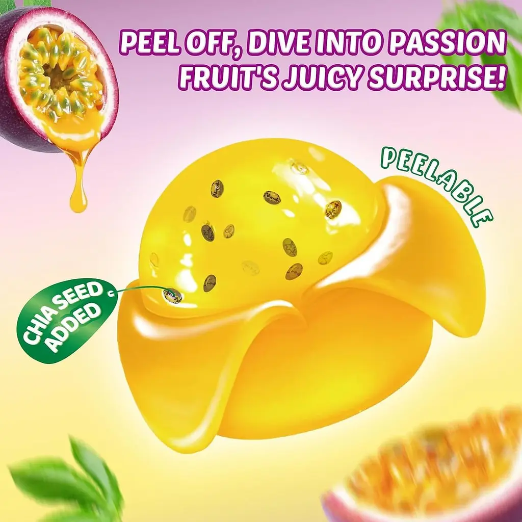 Желейні цукерки Amos Peelerz Peelable Passion Fruit Gummy Candy 170г - фото 3