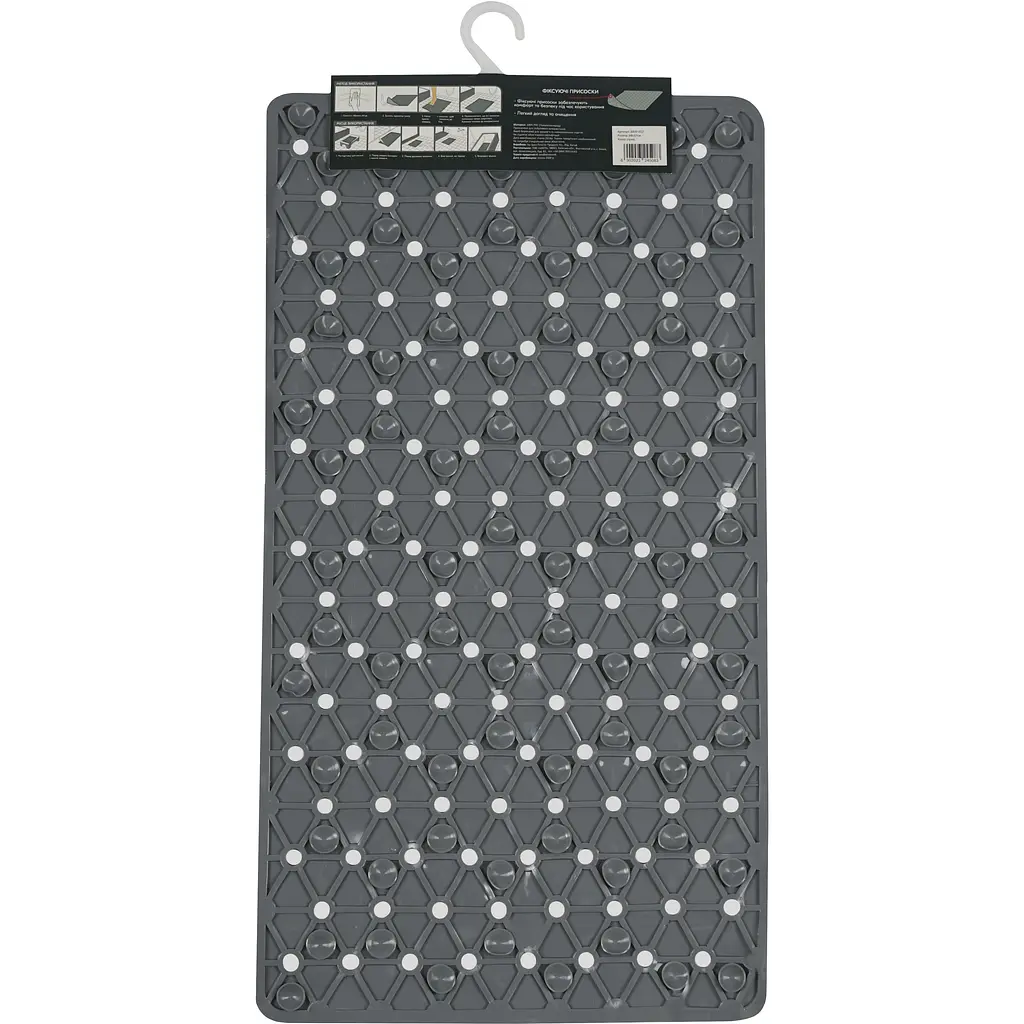 Килимок для ванної Eco Fabric Трикутники 68х37 см сірий (6837-012) - фото 4