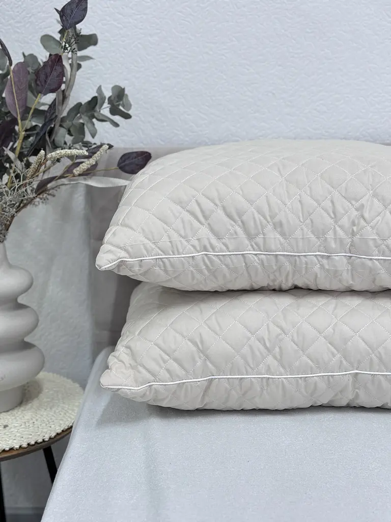 Подушка Ecotton 40х60 см антиалергенна на змійці бежева з наповнювачем холофайбер (19906) - фото 3