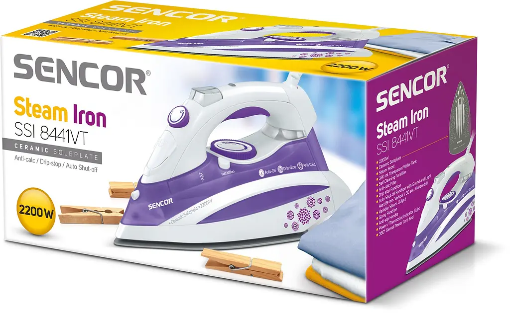 Праска Sencor 2200Вт, 380мл, постійна пара - 30гр, Anti-Calс, Drip-Stop, керамічна підошва, голубий teh0016307 - фото 9