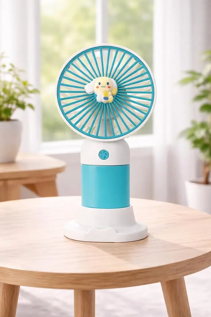 Вентилятор портативный настольный Kuromi  Mini Fan с аккумулятором и подставкой для телефона USB  - фото 2