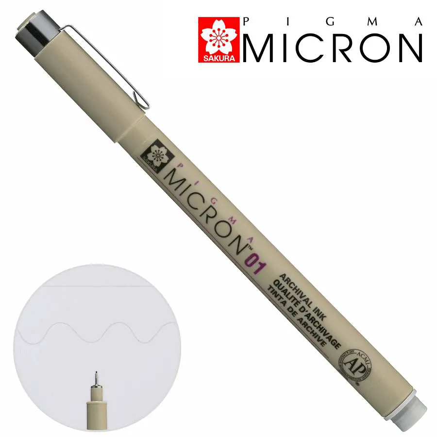 Лінер Sakura PIGMA MICRON (0.1), 0,25 мм сірий світлий