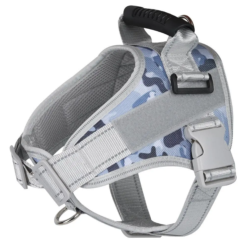Нагрудна шлея для собак Reflective safety chest harness for pet dogs, L Блакитний