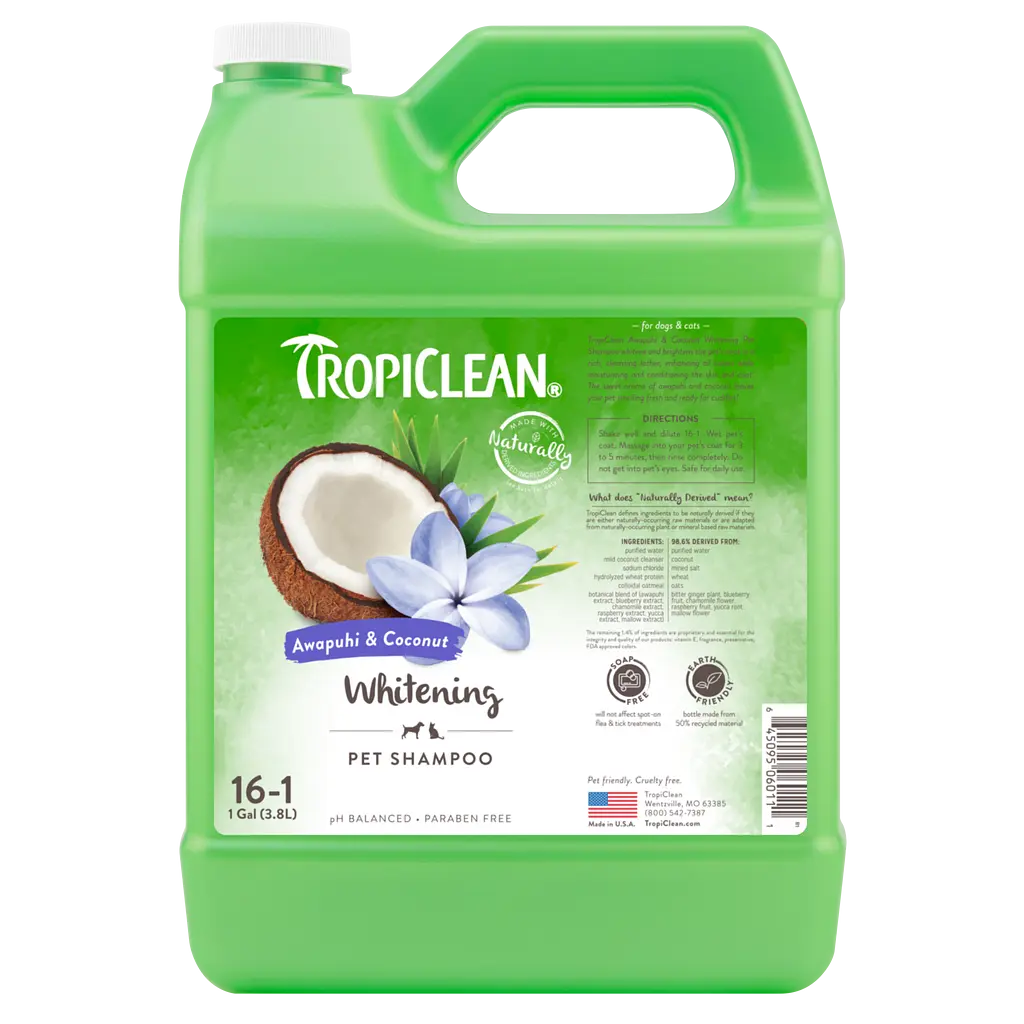 Шампунь для собак і котів TropiClean Імбир та кокос, для білої шерсті, 3,8 л (60111) - фото 1