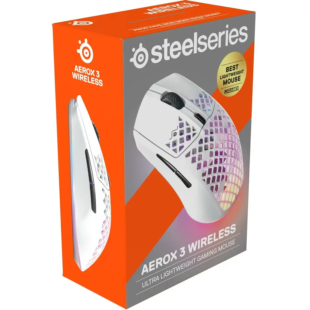 Комп'ютерна мишка SteelSeries Aerox 3 Wireless Snow RGB 18000dpi. 6кн. біла (62608) - фото 3