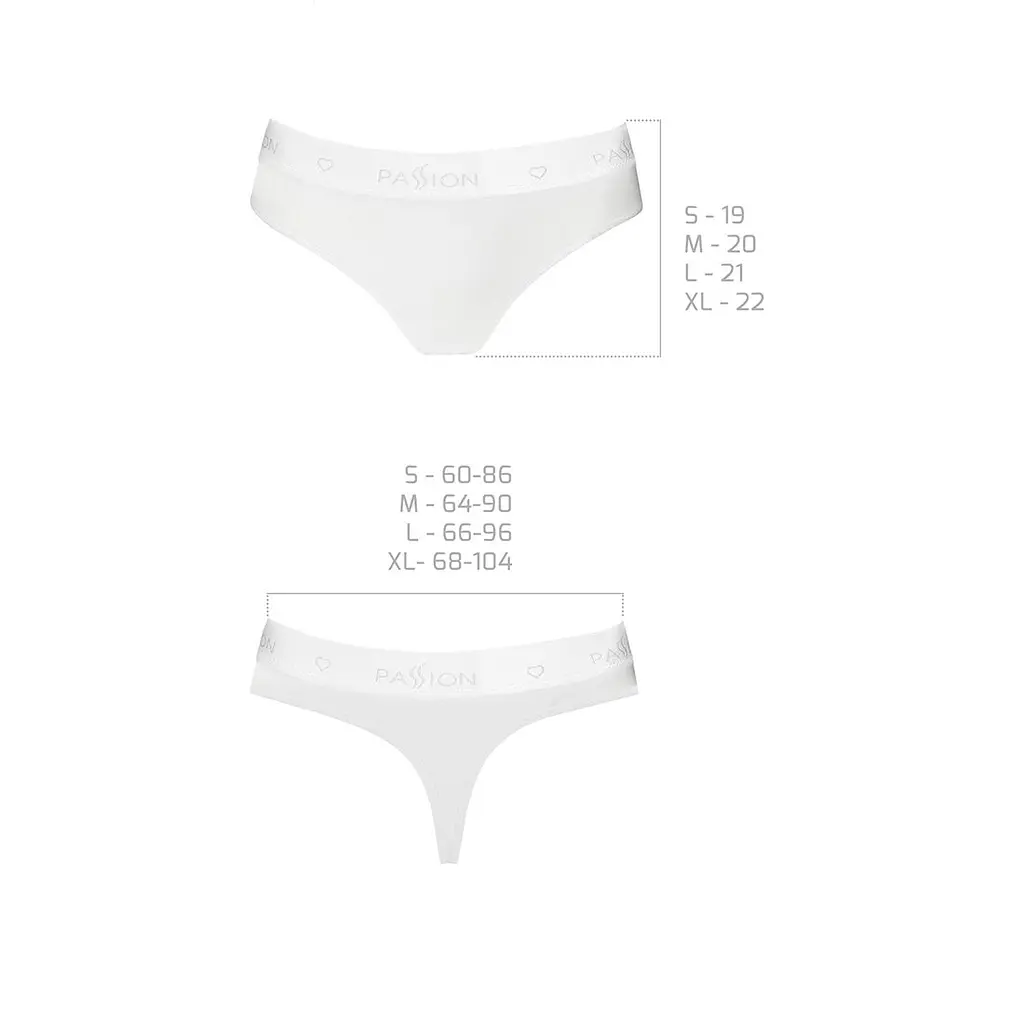 Трусики-бразиліана з бавовни Passion PS005 PANTIES XL, white - фото 6