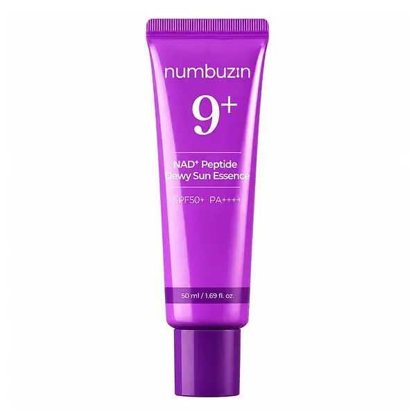 Антивікова сонцезахисна есенція з NAD+ та пептидами 50 мл Numbuzin No.9 NAD Peptides Dewy Sun Essence SPF 50+ PA++++ - фото 2